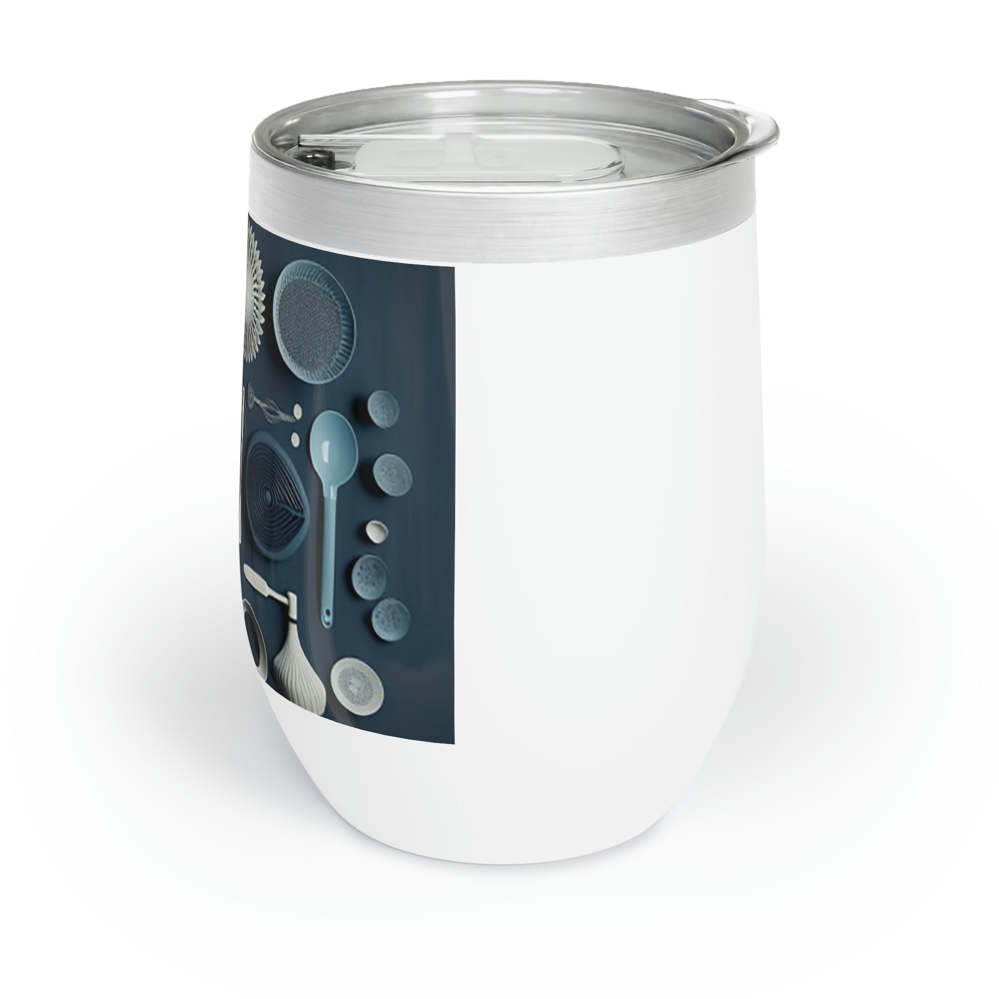 A sleek stainless steel wine tumbler with double insulation, designed for temperature retention and personalization, perfect for enjoying beverages.