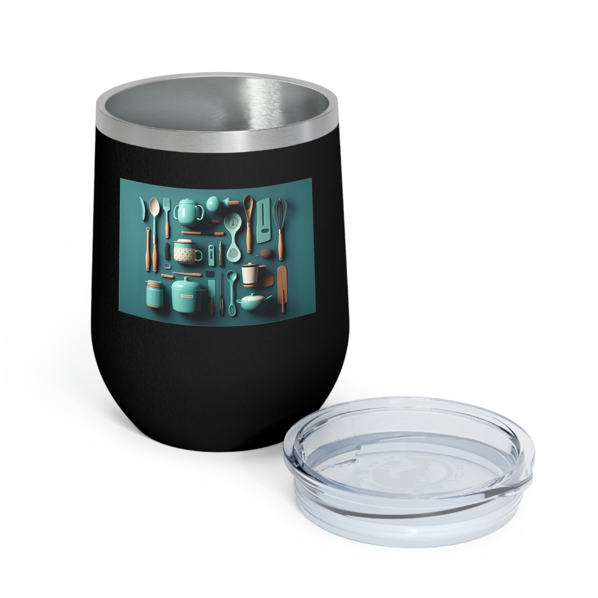 Stylish Kitchen Utensils Wine Tumbler with clear lid and double insulation, perfect for hot and cold beverages.