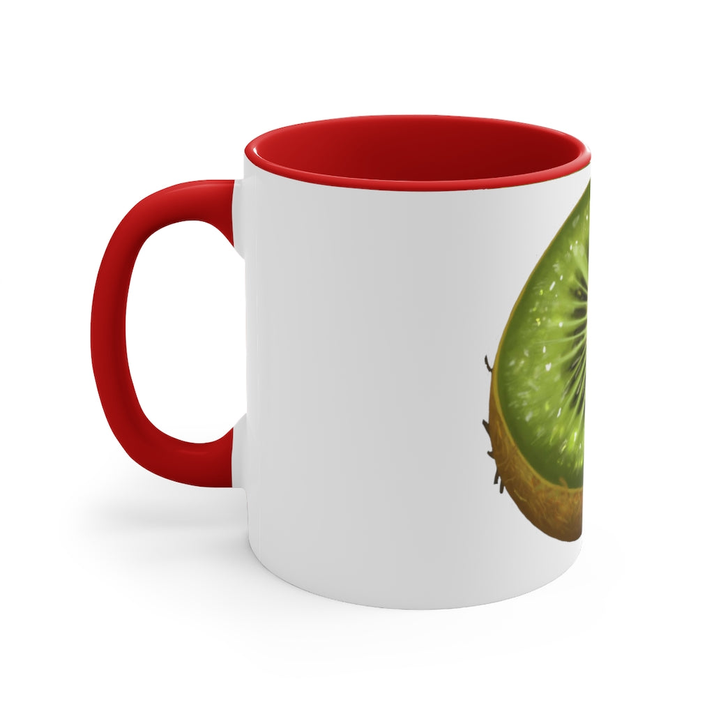 A vibrant Kiwi Accent Coffee Mug with a two-tone design featuring a colored interior and C-handle, perfect for coffee or tea.