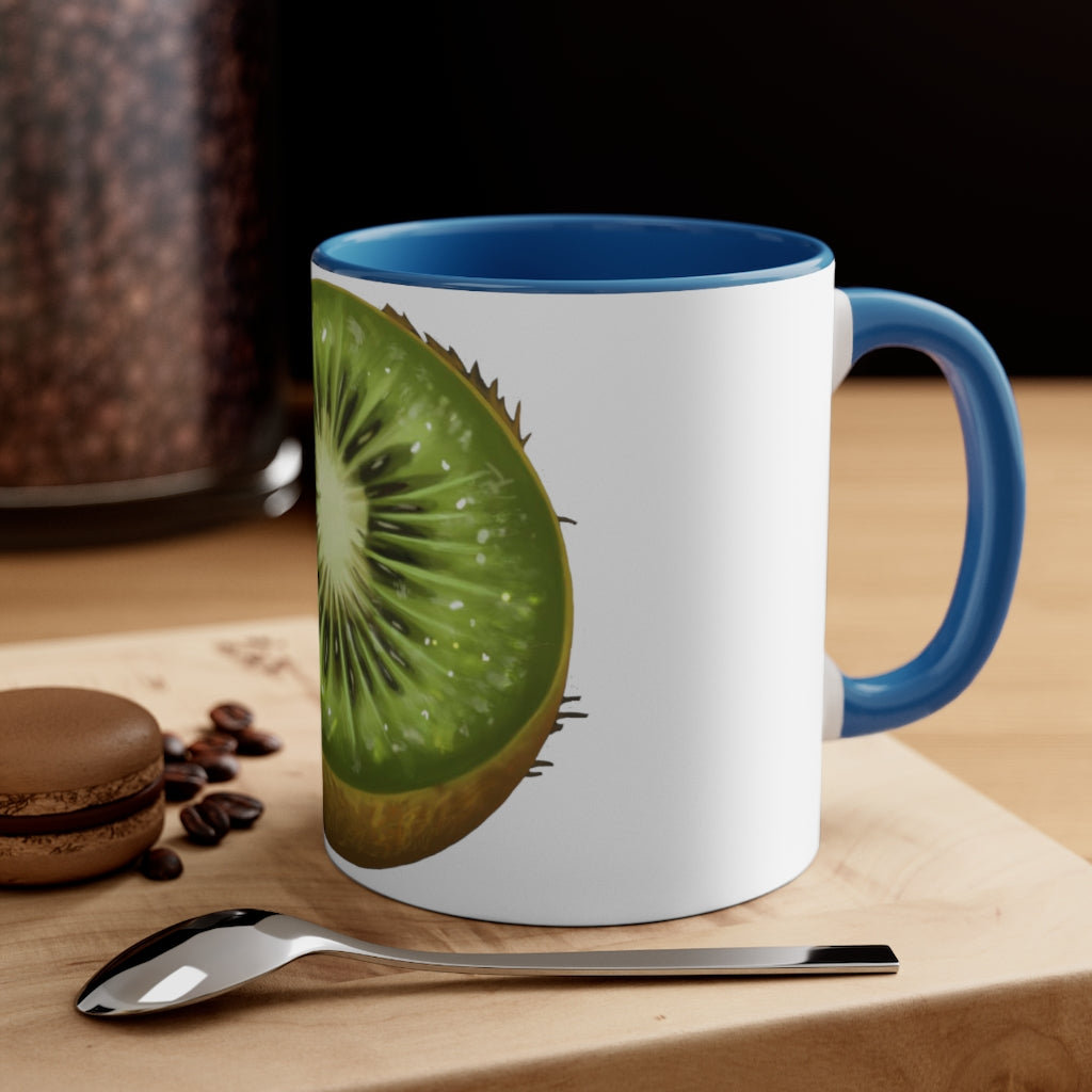 A vibrant Kiwi Accent Coffee Mug with a two-tone design featuring a colored interior and C-handle, perfect for coffee or tea.