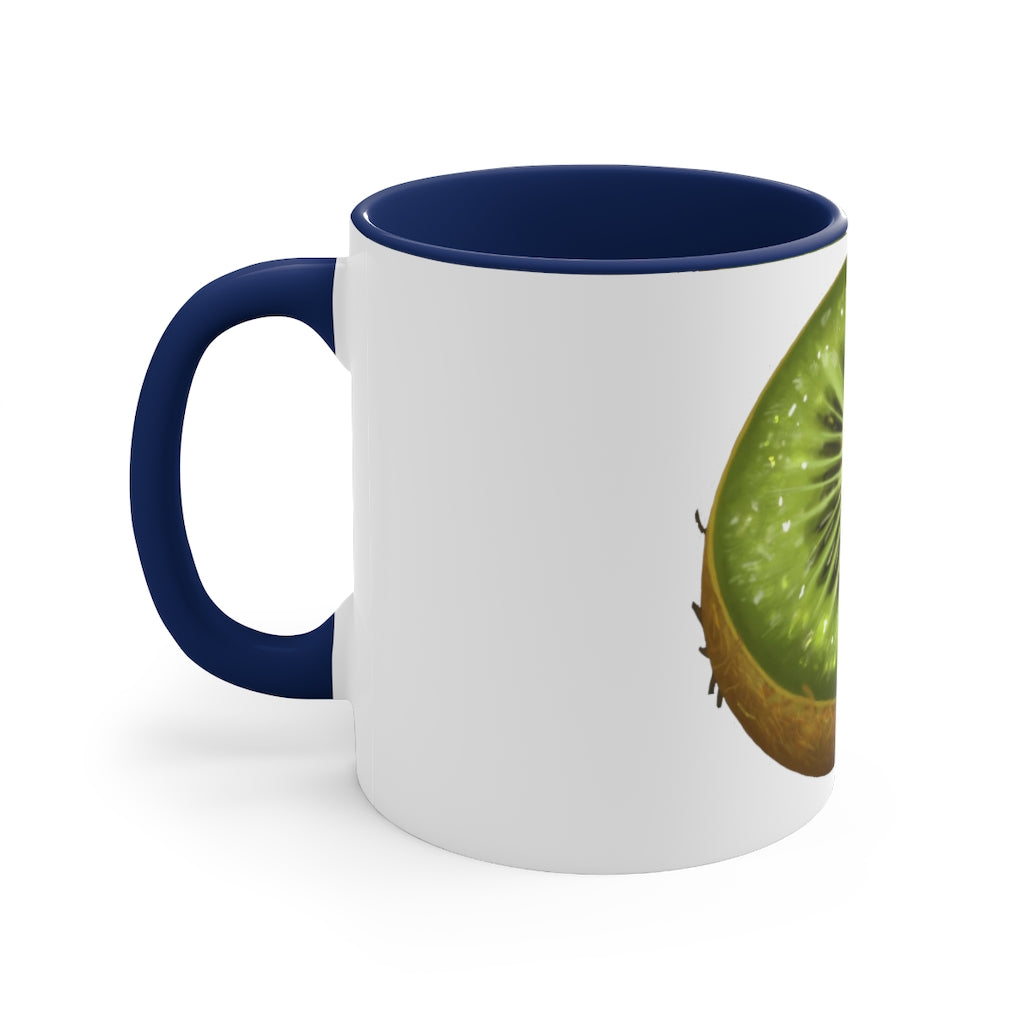 A vibrant Kiwi Accent Coffee Mug with a two-tone design featuring a colored interior and C-handle, perfect for coffee or tea.