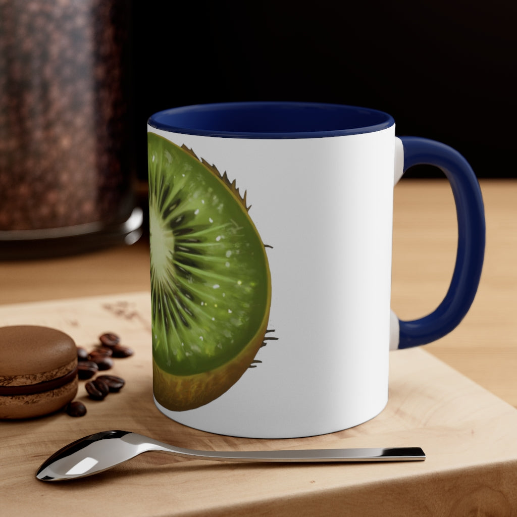 A vibrant Kiwi Accent Coffee Mug with a two-tone design featuring a colored interior and C-handle, perfect for coffee or tea.