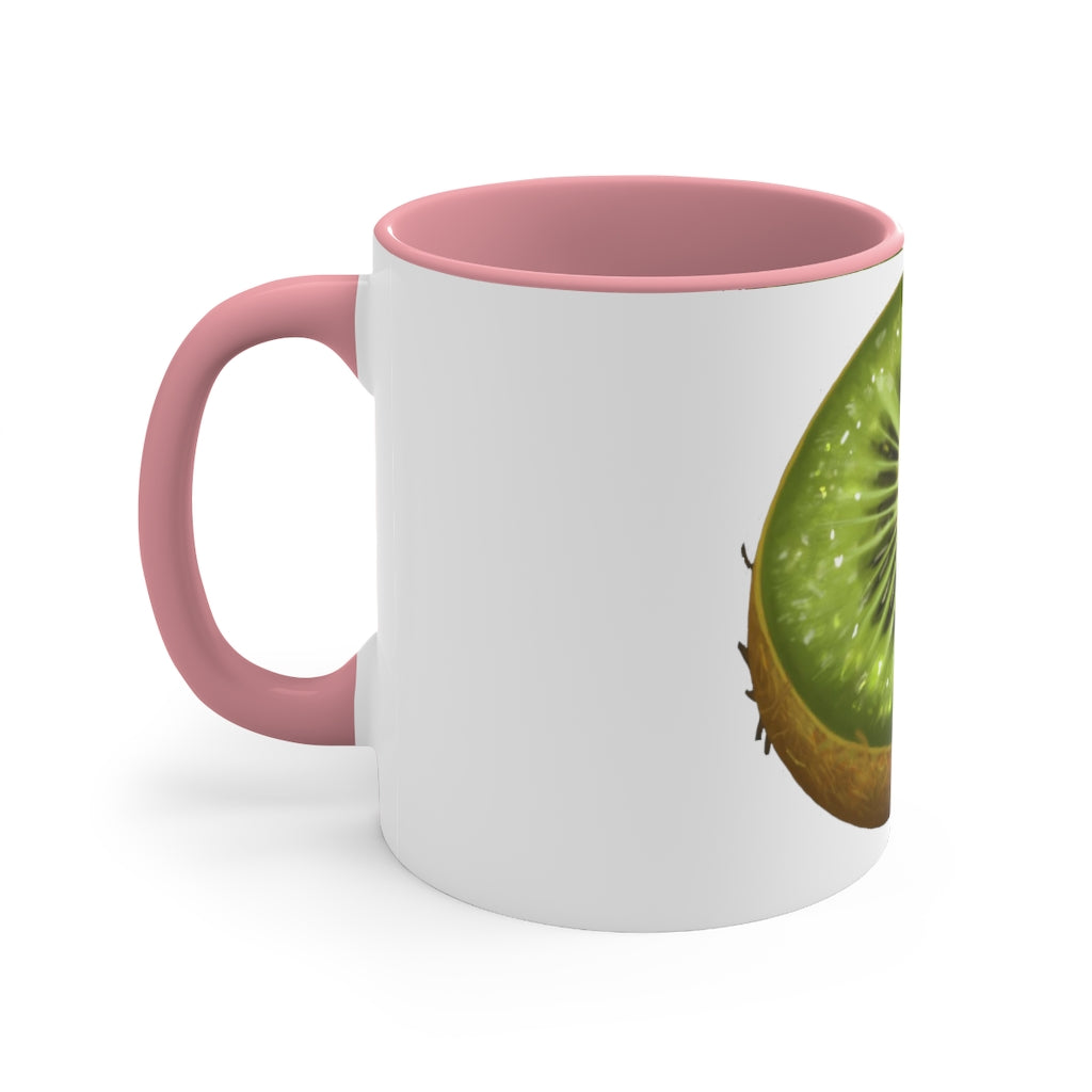 A vibrant Kiwi Accent Coffee Mug with a two-tone design featuring a colored interior and C-handle, perfect for coffee or tea.