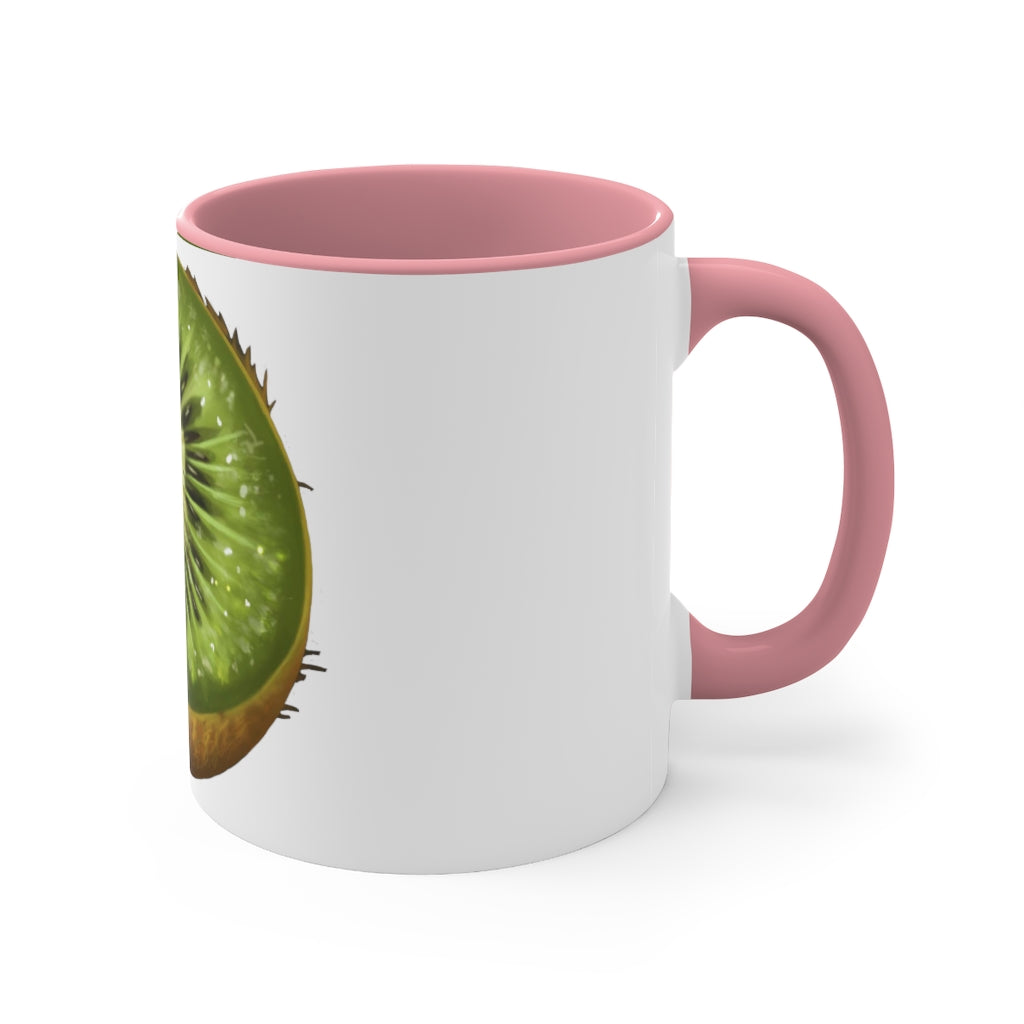 A vibrant Kiwi Accent Coffee Mug with a two-tone design featuring a colored interior and C-handle, perfect for coffee or tea.