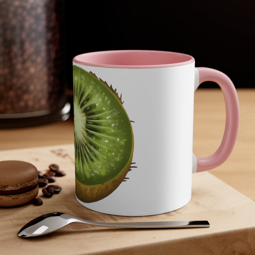 A vibrant Kiwi Accent Coffee Mug with a two-tone design featuring a colored interior and C-handle, perfect for coffee or tea.