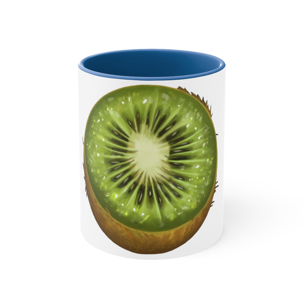 A vibrant Kiwi Accent Coffee Mug with a two-tone design featuring a colored interior and C-handle, perfect for coffee or tea.