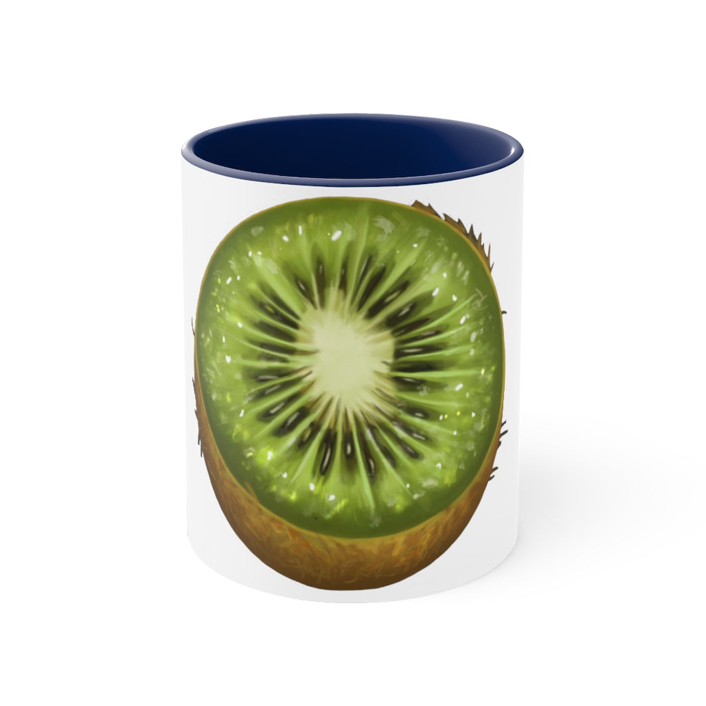 A vibrant Kiwi Accent Coffee Mug with a two-tone design featuring a colored interior and C-handle, perfect for coffee or tea.