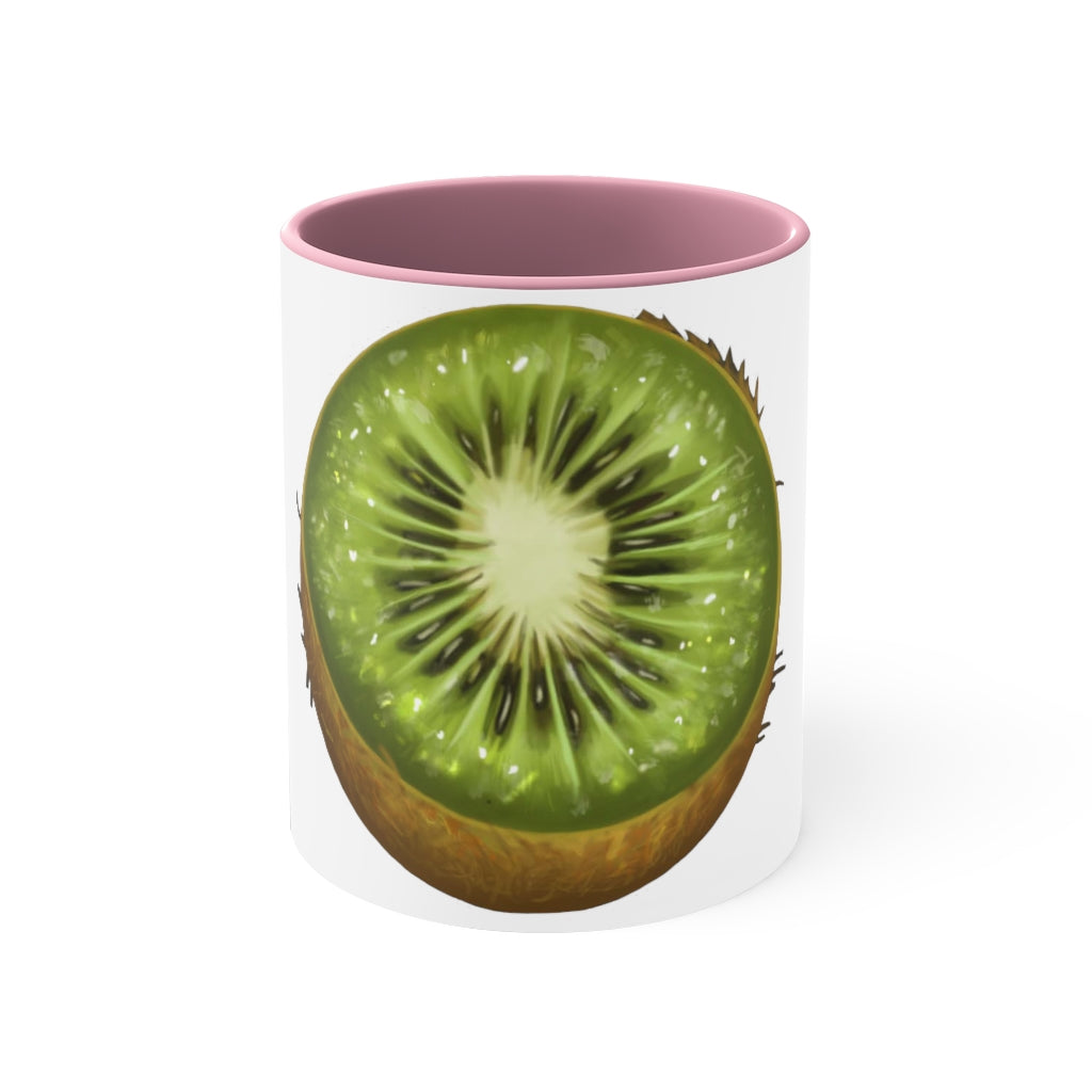 A vibrant Kiwi Accent Coffee Mug with a two-tone design featuring a colored interior and C-handle, perfect for coffee or tea.