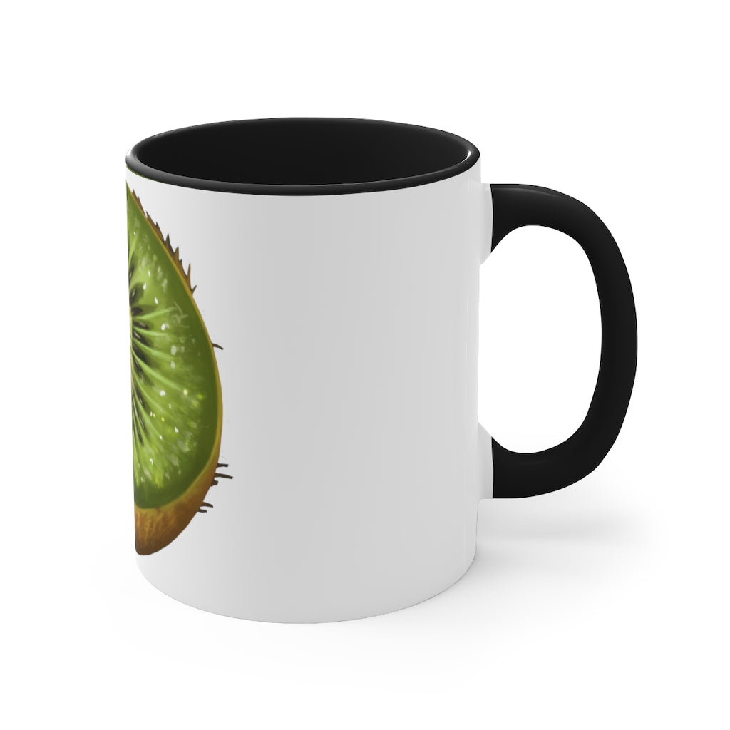 A vibrant Kiwi Accent Coffee Mug with a two-tone design featuring a colored interior and C-handle, perfect for coffee or tea.