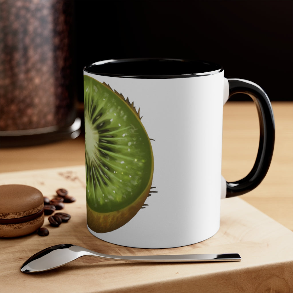 A vibrant Kiwi Accent Coffee Mug with a two-tone design featuring a colored interior and C-handle, perfect for coffee or tea.