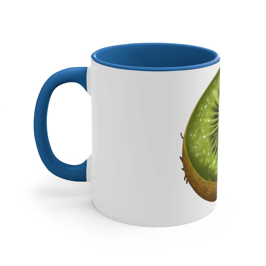 A vibrant Kiwi Accent Coffee Mug with a two-tone design featuring a colored interior and C-handle, perfect for coffee or tea.