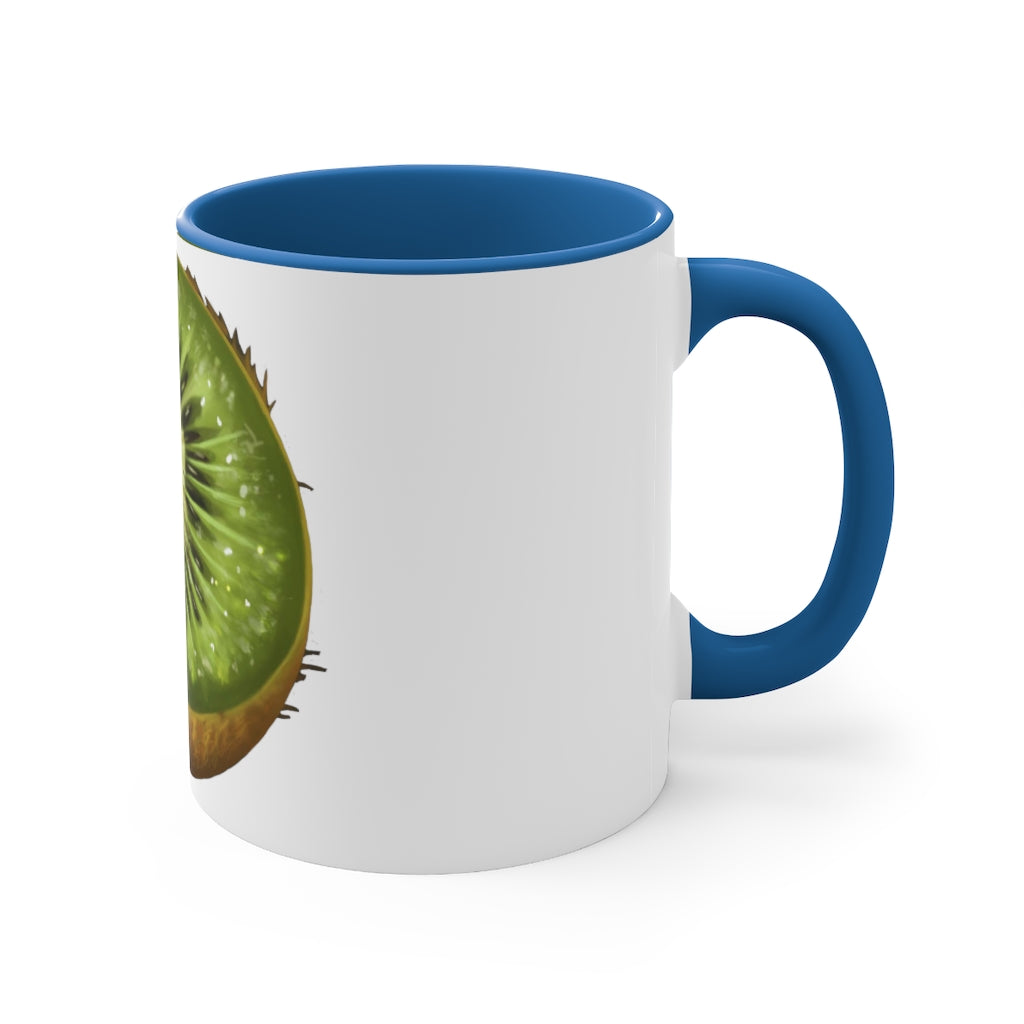 A vibrant Kiwi Accent Coffee Mug with a two-tone design featuring a colored interior and C-handle, perfect for coffee or tea.