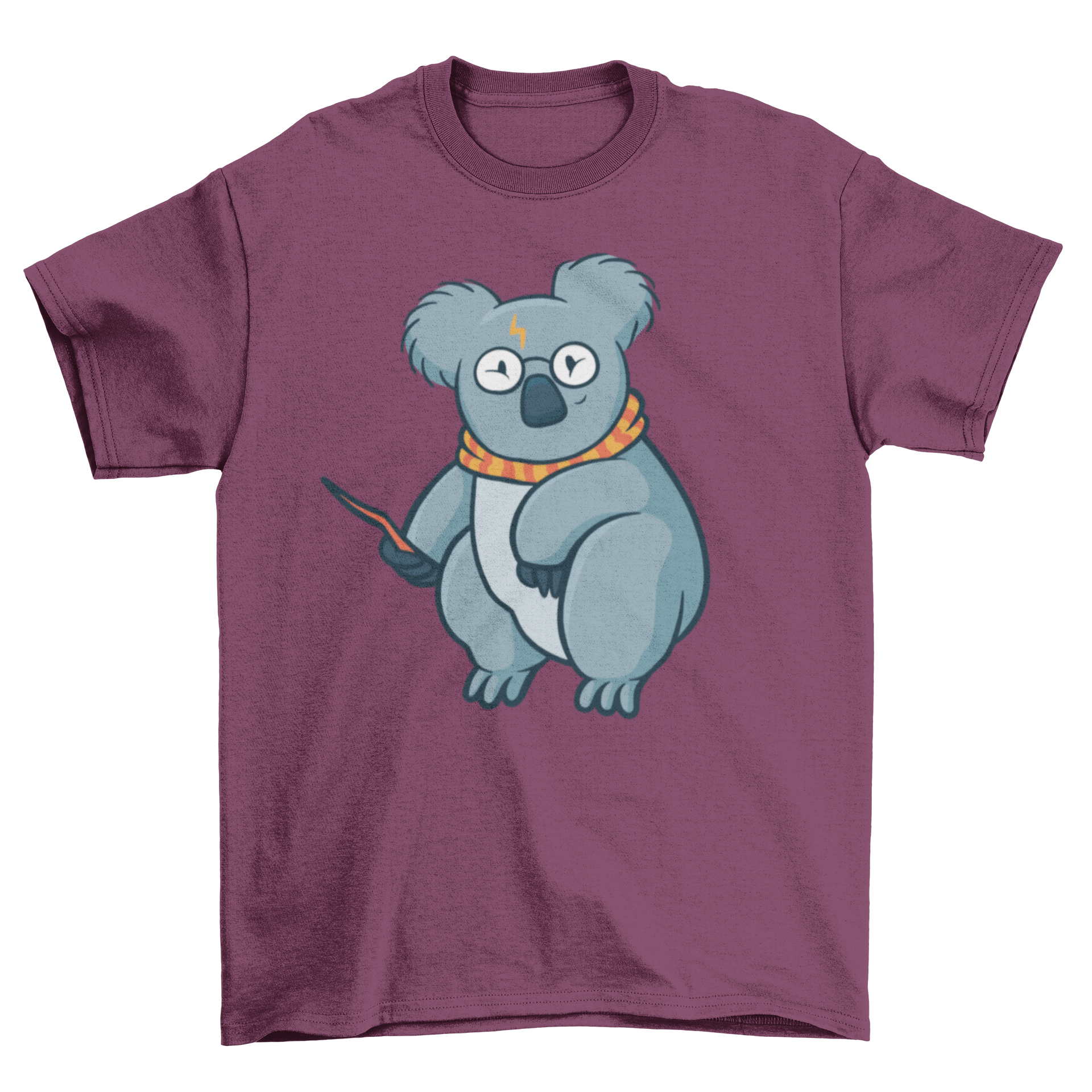 A playful t-shirt featuring a koala magician holding a magic wand, perfect for animal lovers.