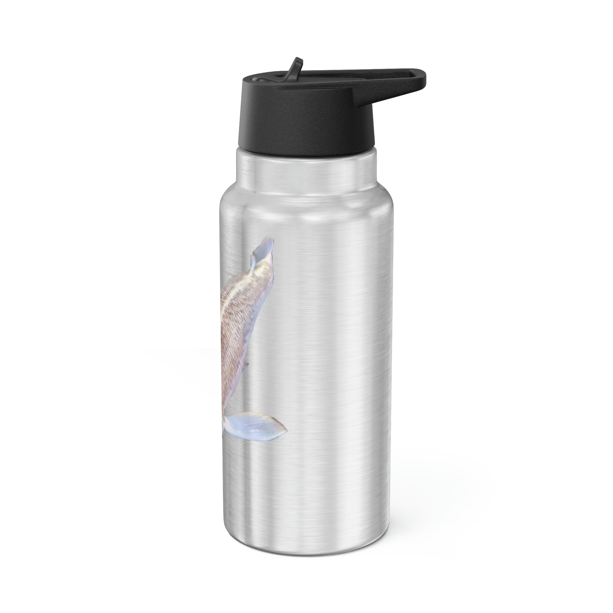 Koi Fish Gator Tumbler, 32oz, featuring vibrant koi fish design on stainless steel body with a plastic straw.