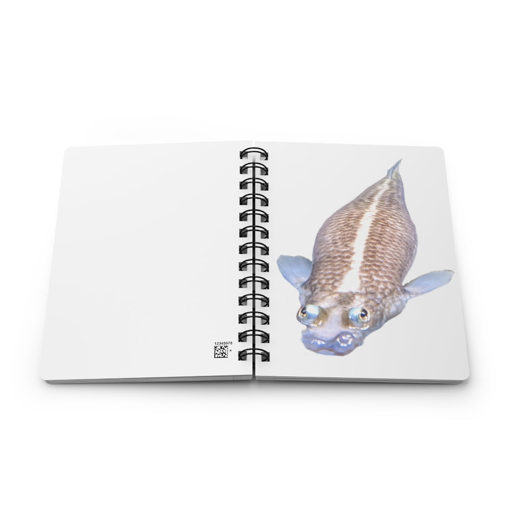 Koi Fish Spiral Bound Journal with glossy cover and lined pages, featuring vibrant Koi fish design.