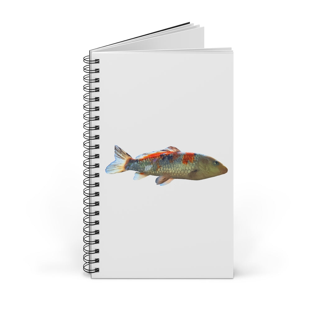 Koi Fish Spiral Journal featuring a vibrant cover design with Koi fish, showcasing its spiral binding and 80 single pages.