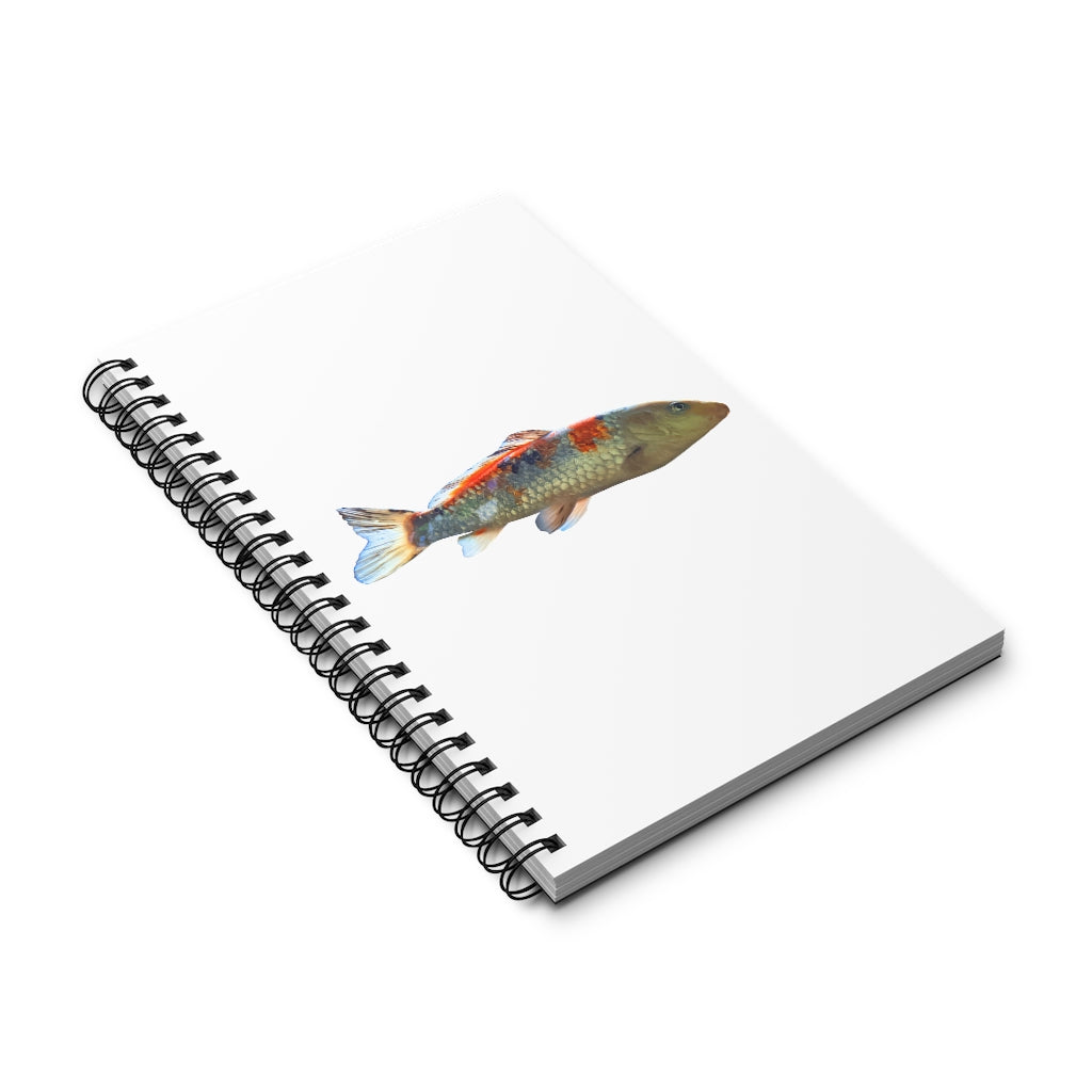 Koi Fish Spiral Journal featuring a vibrant cover design with Koi fish, showcasing its spiral binding and 80 single pages.