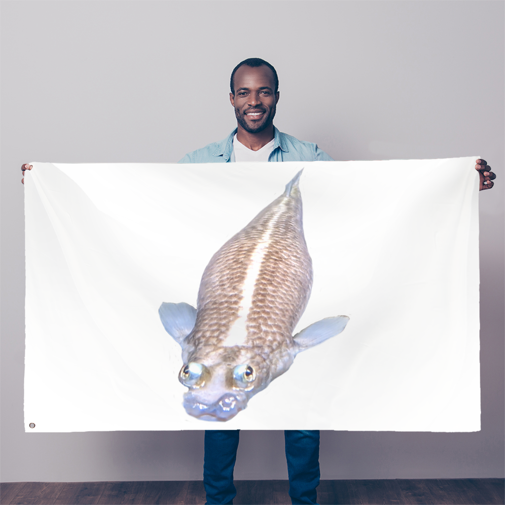 A vibrant Koi Fish Sublimation Flag measuring 5FT x 3FT, featuring a colorful koi fish design on durable polyester fabric.