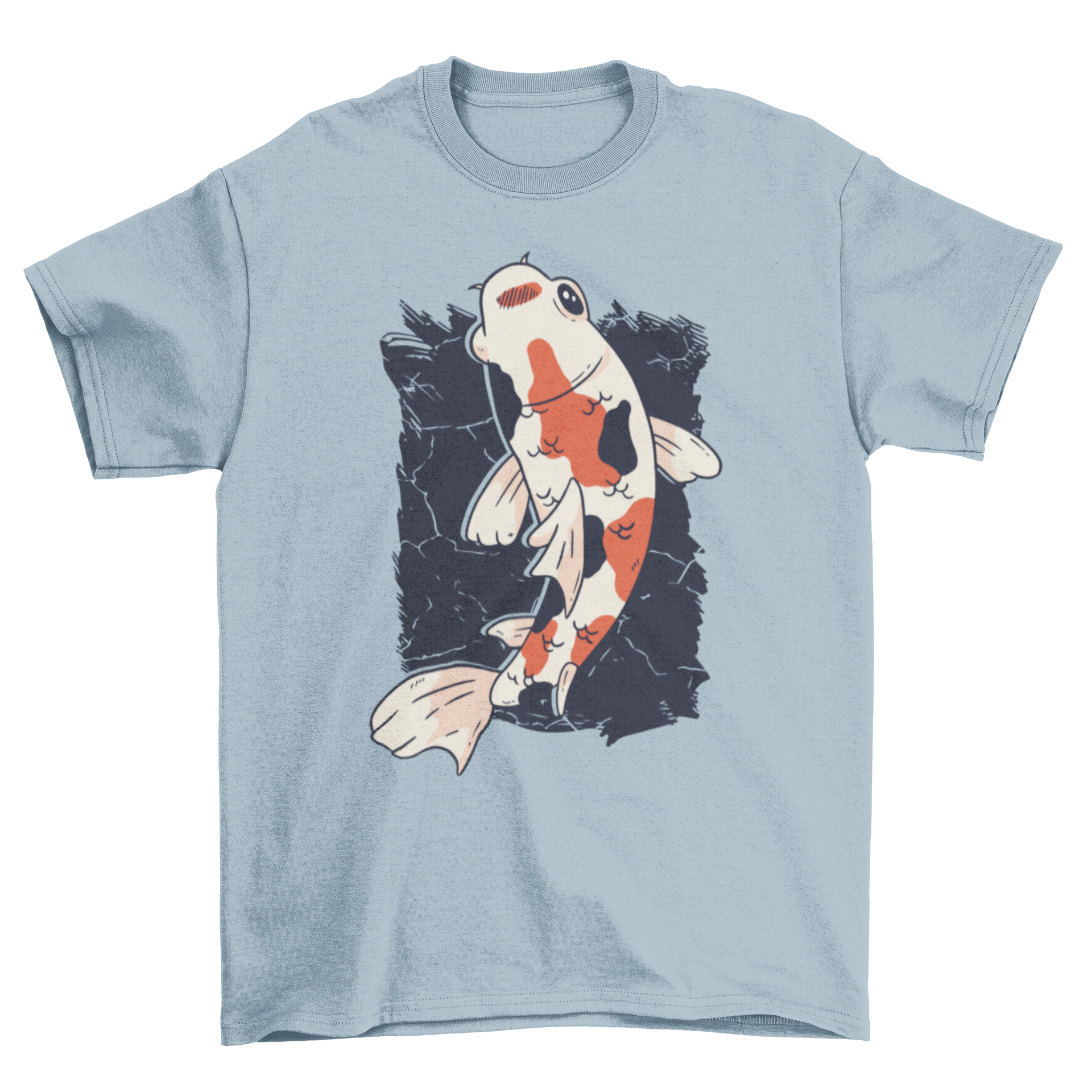 A stylish Koi Fish T-shirt featuring a simple illustration of a koi fish swimming, perfect for casual wear.