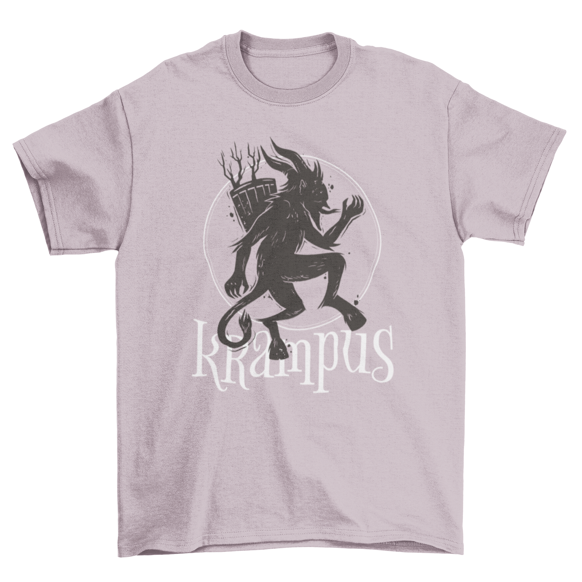 A stylish t-shirt featuring a detailed illustration of the mythological creature Krampus, perfect for holiday celebrations.