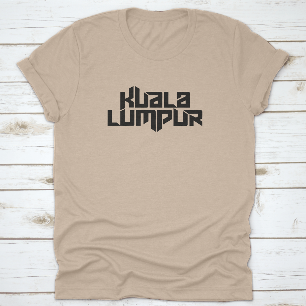 Kuala Lumpur typography design shirt showcasing iconic city elements in a stylish layout.