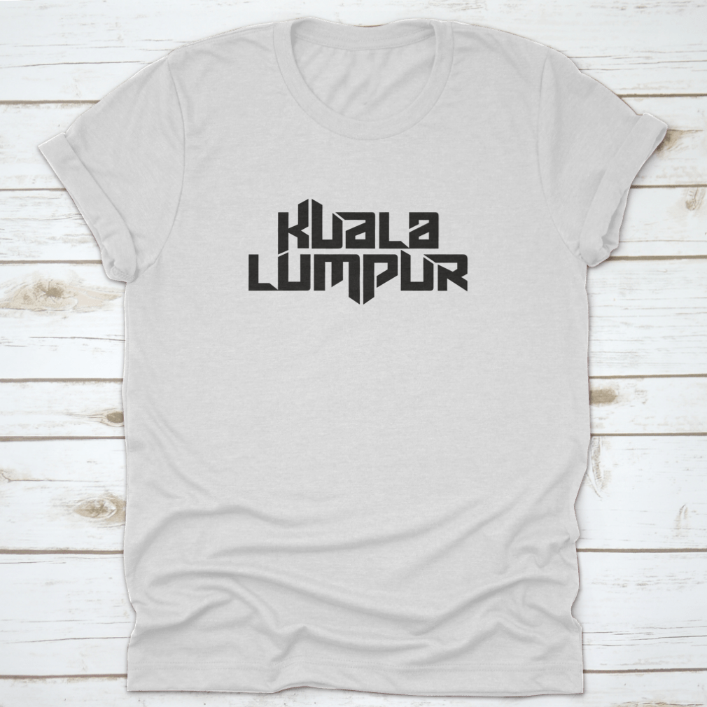 Kuala Lumpur typography design shirt showcasing iconic city elements in a stylish layout.