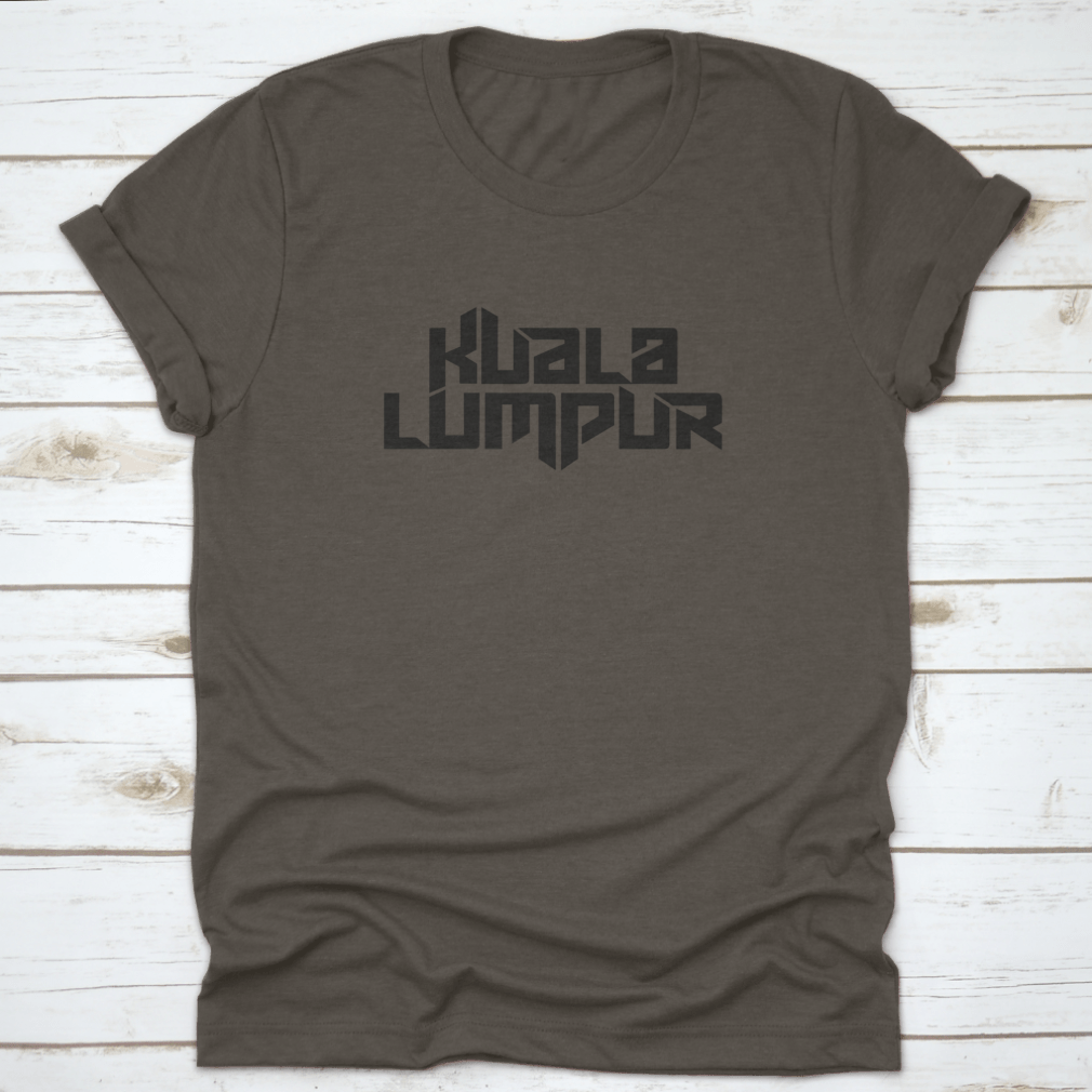 Kuala Lumpur typography design shirt showcasing iconic city elements in a stylish layout.