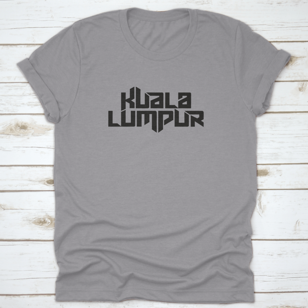 Kuala Lumpur typography design shirt showcasing iconic city elements in a stylish layout.