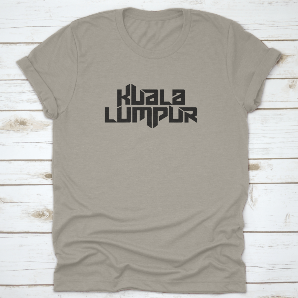 Kuala Lumpur typography design shirt showcasing iconic city elements in a stylish layout.