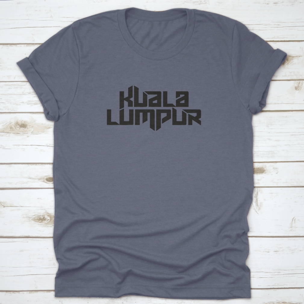 Kuala Lumpur typography design shirt showcasing iconic city elements in a stylish layout.