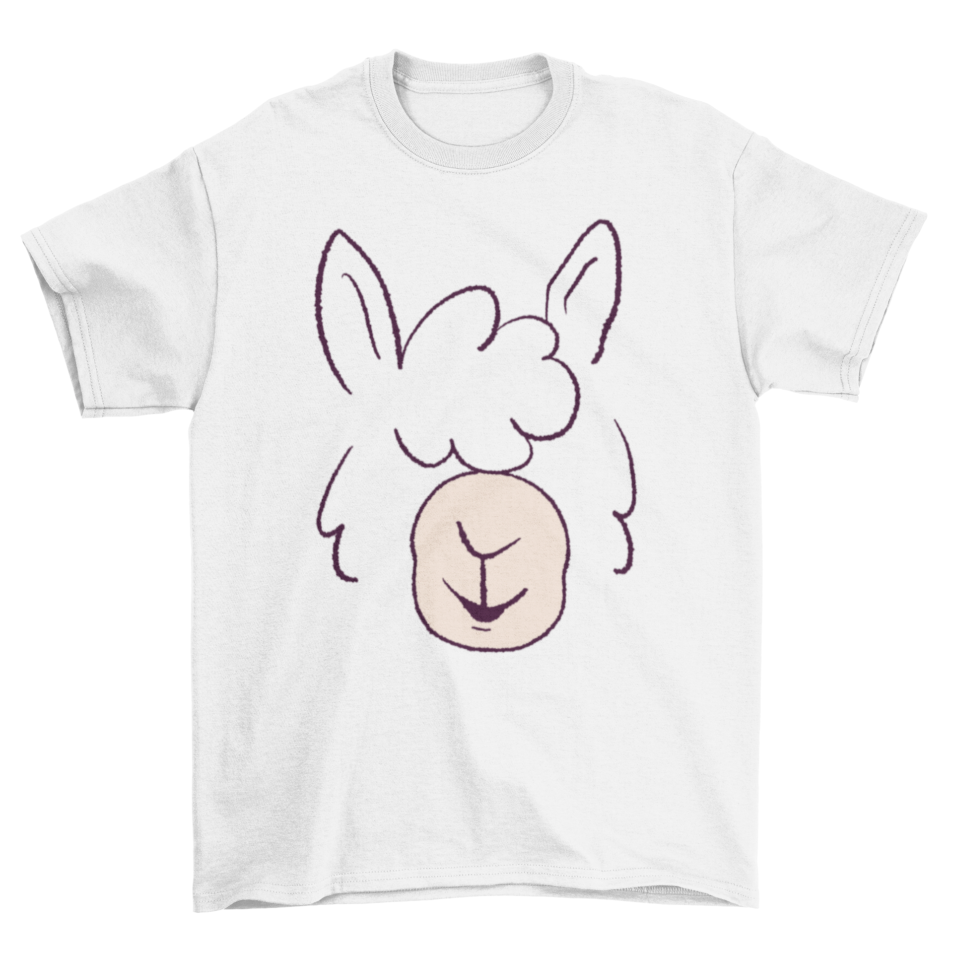 A stylish Llama Face T-shirt featuring a whimsical llama face design, perfect for casual wear.