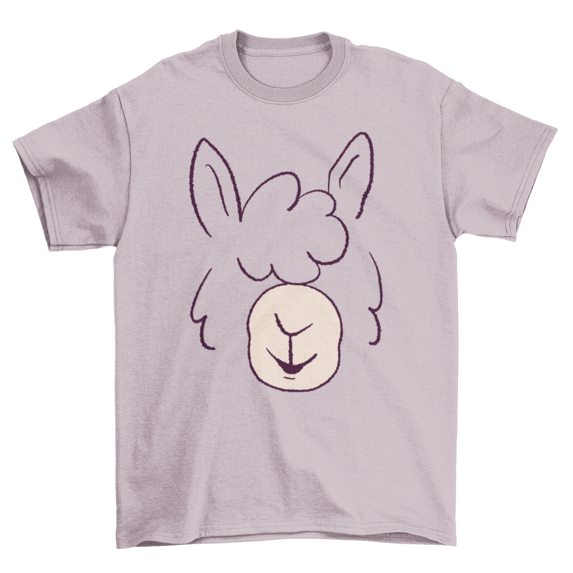 A stylish Llama Face T-shirt featuring a whimsical llama face design, perfect for casual wear.