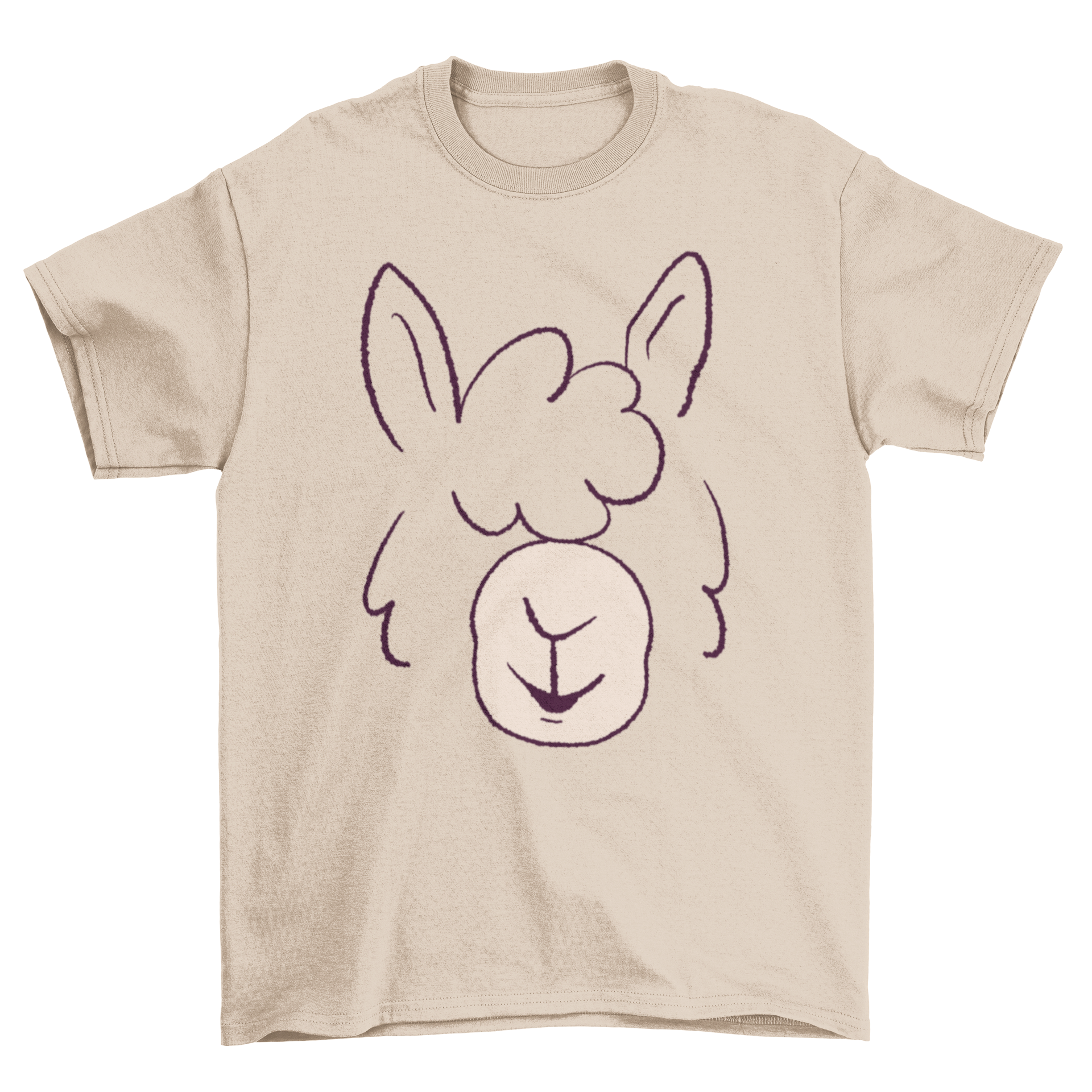 A stylish Llama Face T-shirt featuring a whimsical llama face design, perfect for casual wear.