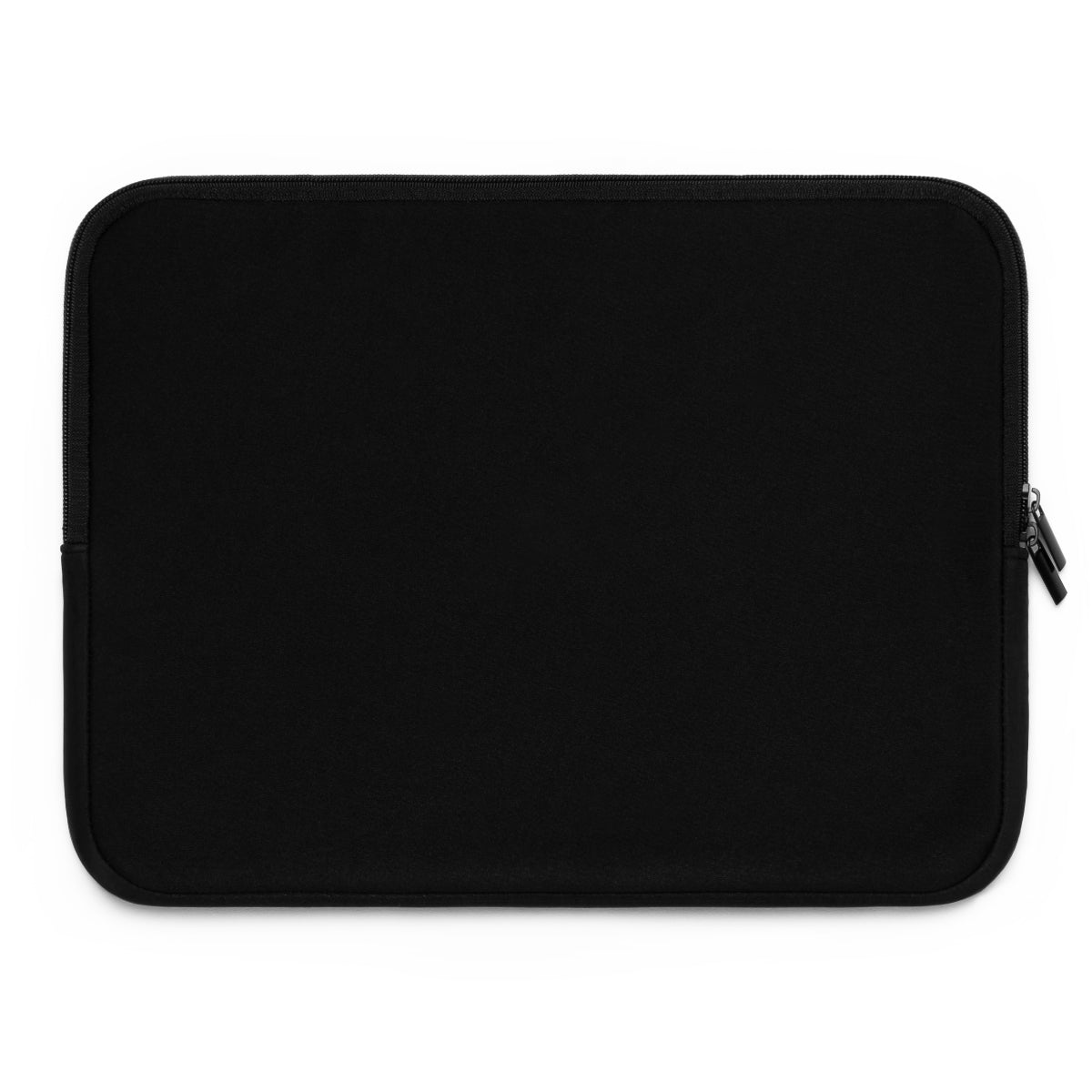 Personalized laptop sleeve featuring a customizable front and solid black back, designed for protection and style.