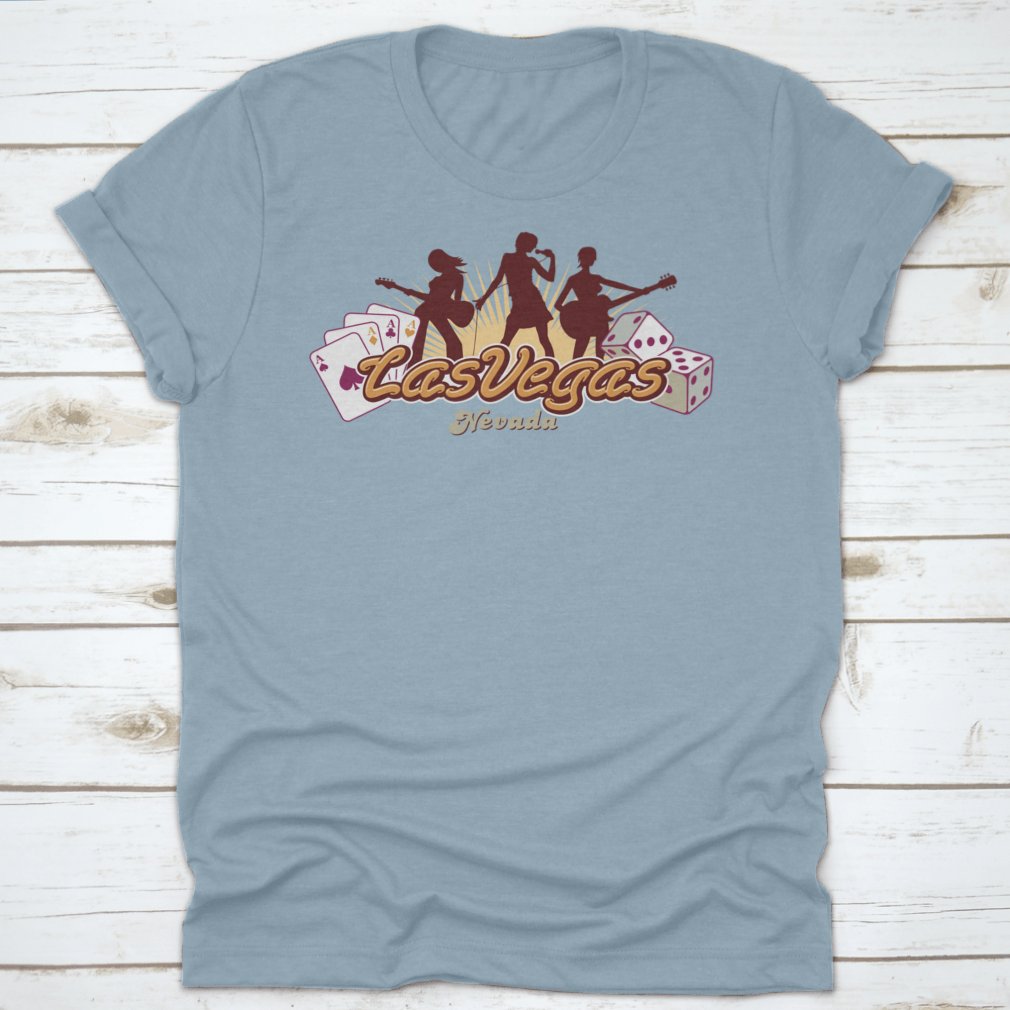 A stylish Las Vegas Casino Dancing T-Shirt featuring vibrant graphic design, made from 100% cotton for comfort.