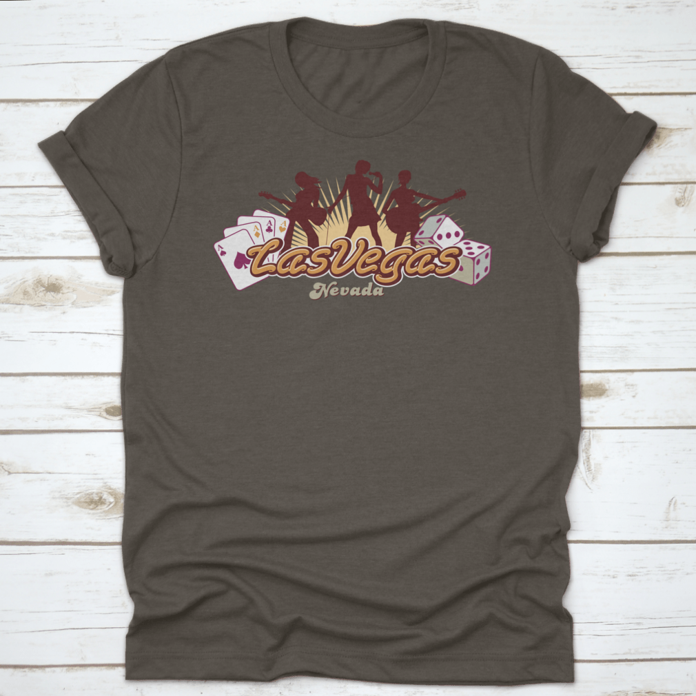 A stylish Las Vegas Casino Dancing T-Shirt featuring vibrant graphic design, made from 100% cotton for comfort.