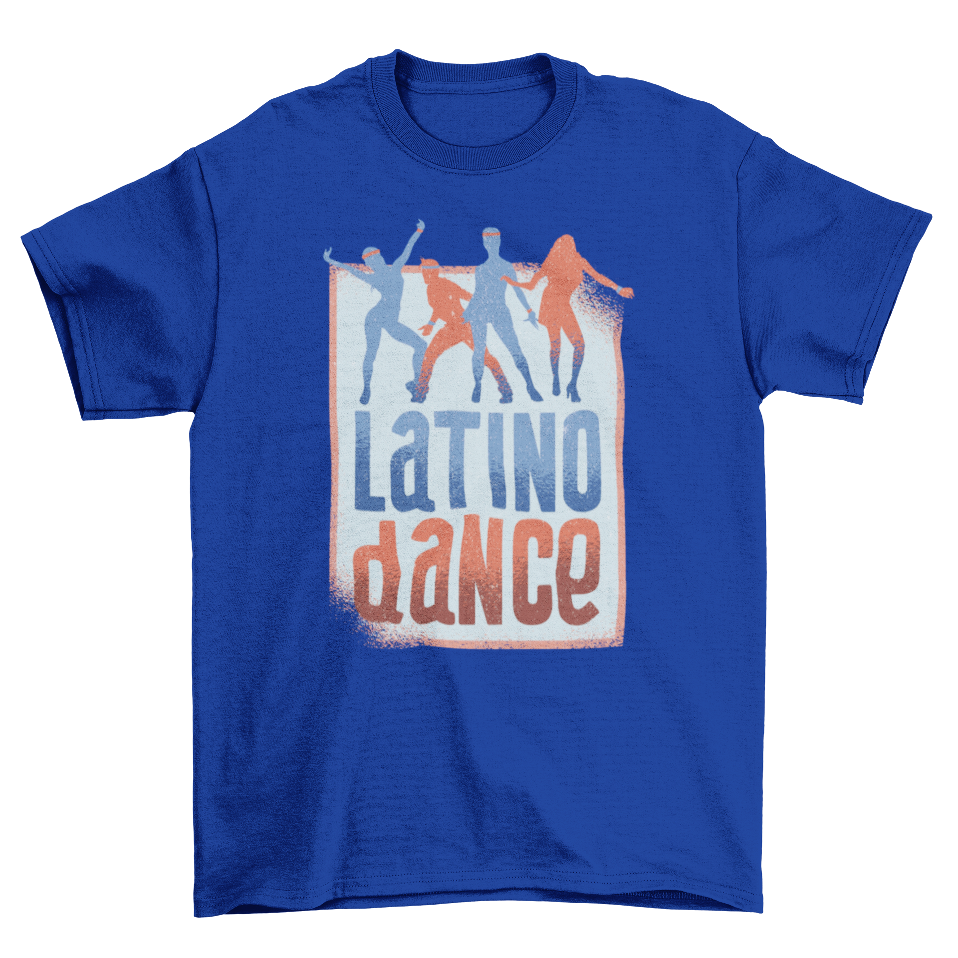 A vibrant Latin Dance T-Shirt featuring dancers in motion, perfect for dance enthusiasts and fitness lovers.