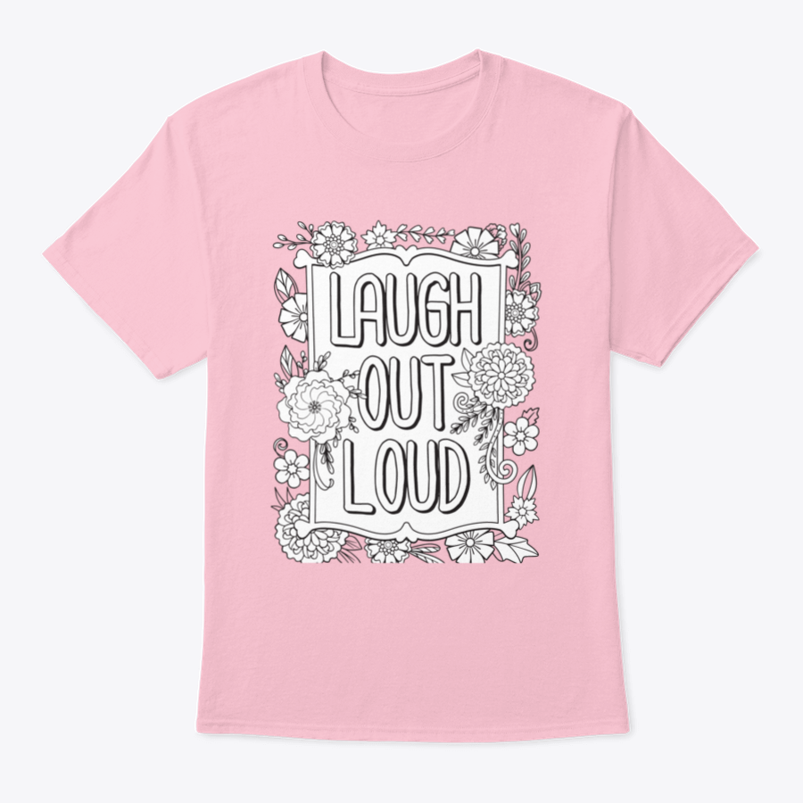 Laugh Out Loud Font with Flower Frame design, perfect for Valentine's Day gifts, showcasing vibrant colors and playful typography.