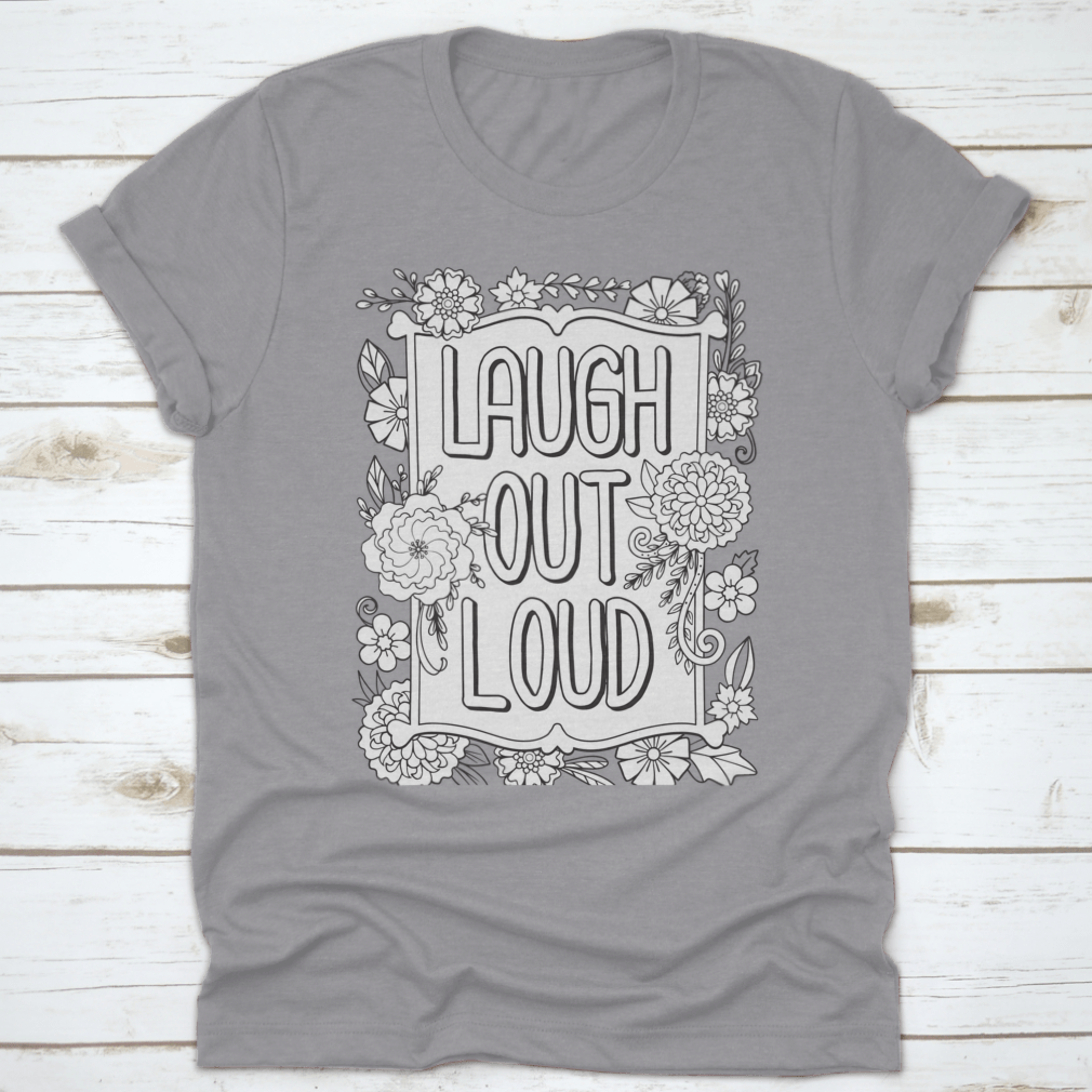 Laugh Out Loud Font with Flower Frame design, perfect for Valentine's Day gifts, showcasing vibrant colors and playful typography.