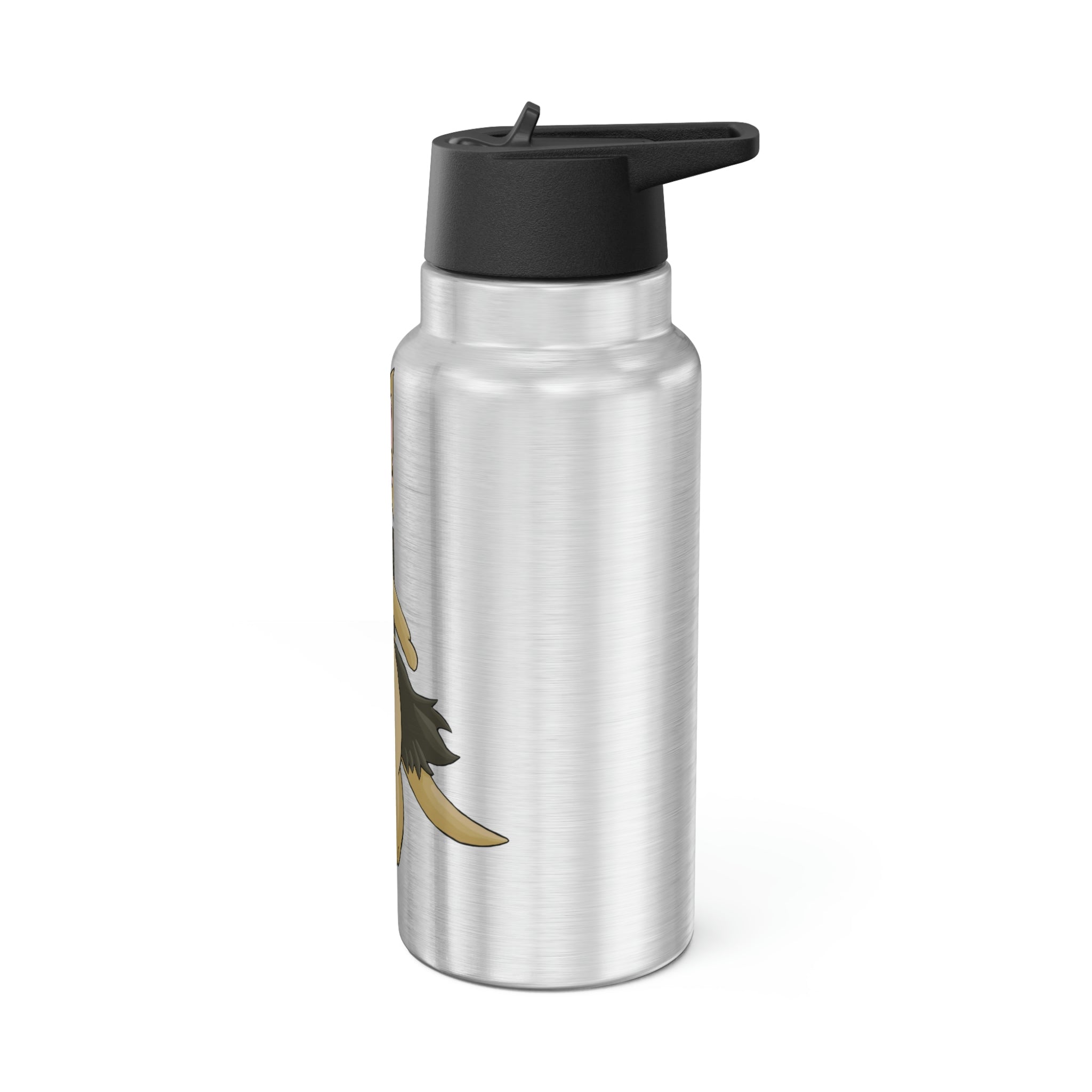 Layboy Gator Tumbler in stainless steel with a black cap and straw, showcasing a customizable design.