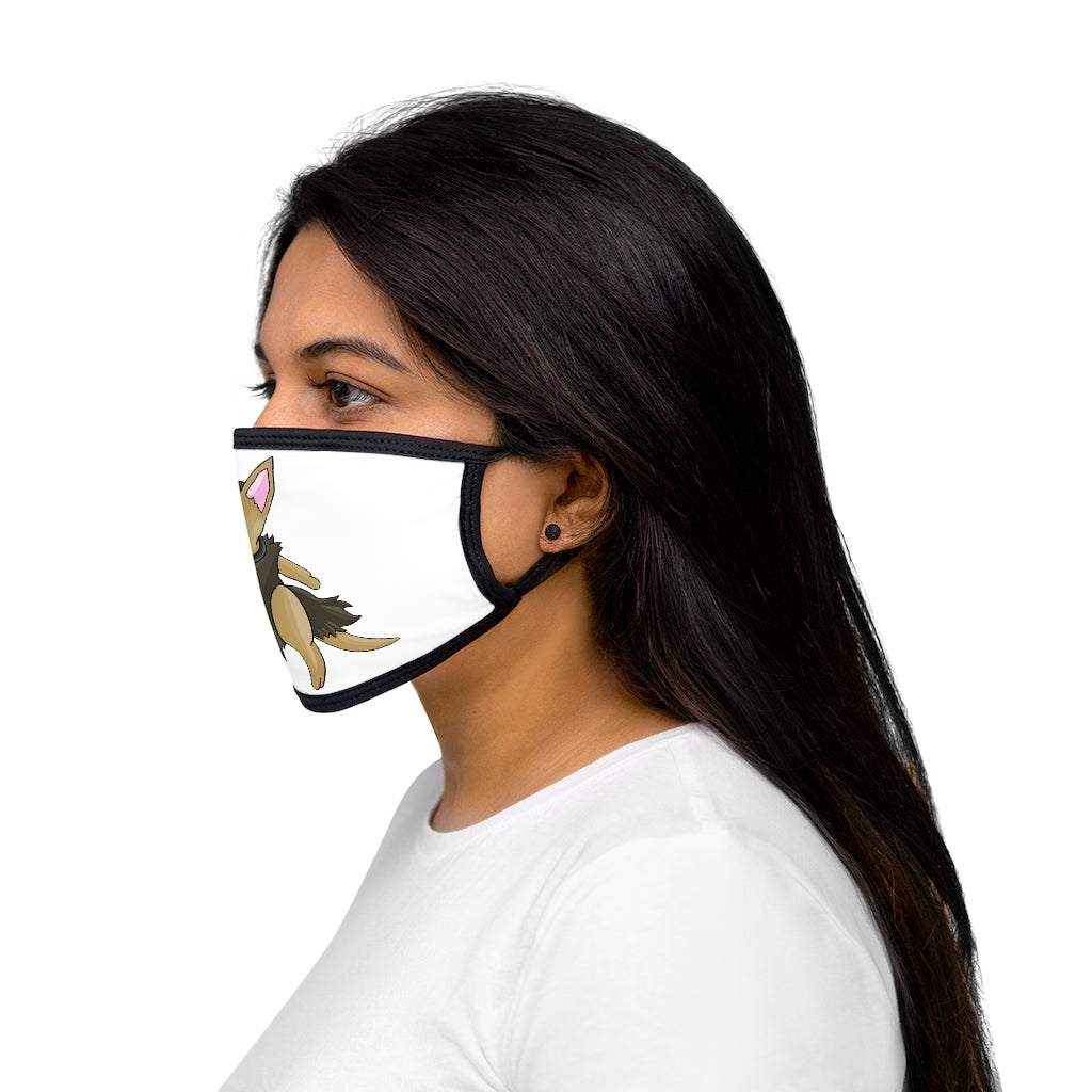 Layboy Mixed-Fabric Face Mask featuring a black outer edge and earloops, with a soft cotton interior.