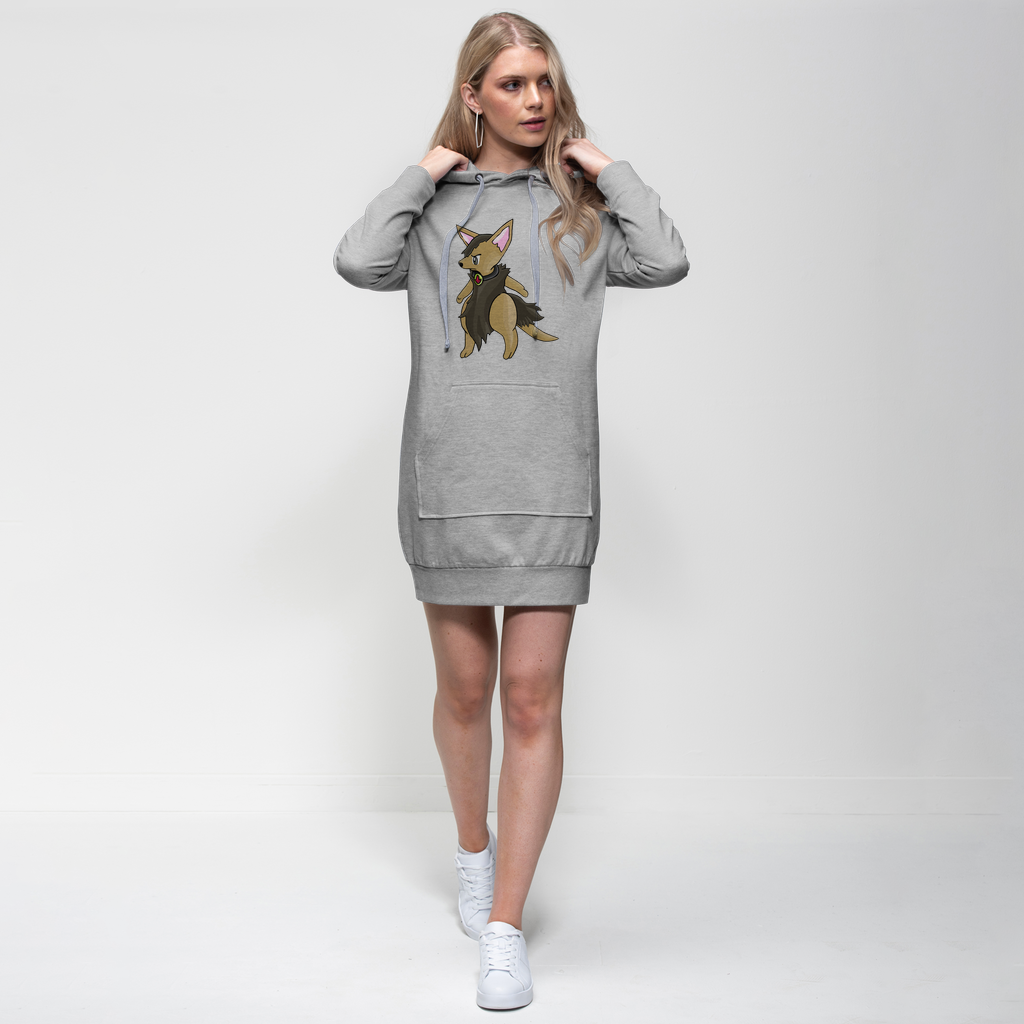 Layboy Premium Adult Hoodie Dress in various colors, showcasing its relaxed fit, hood, and kangaroo pocket.