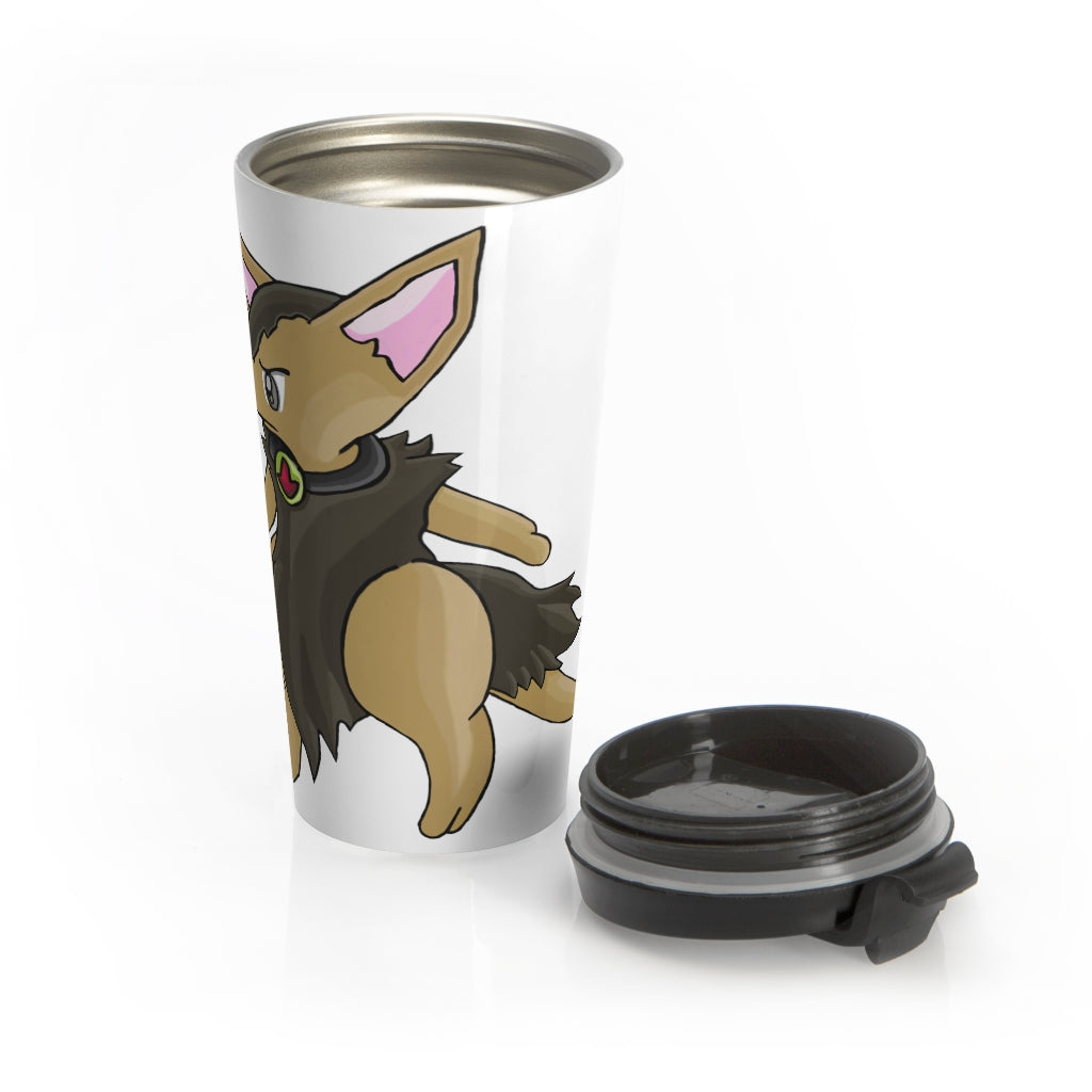 Layboy Stainless Steel Travel Mug with black lid, showcasing its sleek design and high-quality finish.