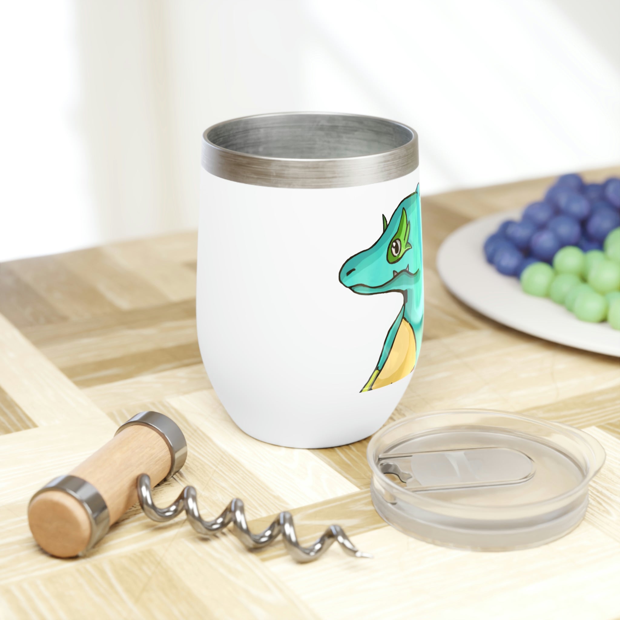 Laygoo Chill Wine Tumbler in stainless steel with customizable design, perfect for keeping drinks hot or cold.