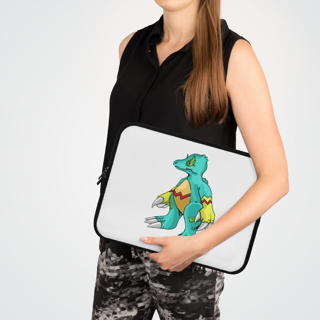 Laygoo Laptop Sleeve featuring a customizable front design and a black polyester back, showcasing its water-resistant and durable construction.