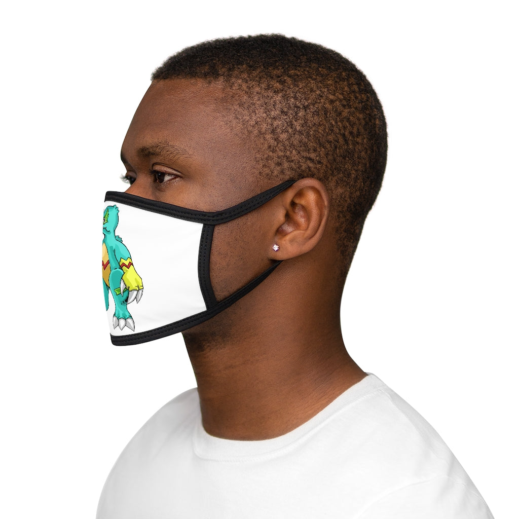 Laygoo Mixed-Fabric Face Mask featuring a black outer edge and earloops, made with polyester and cotton for comfort and style.