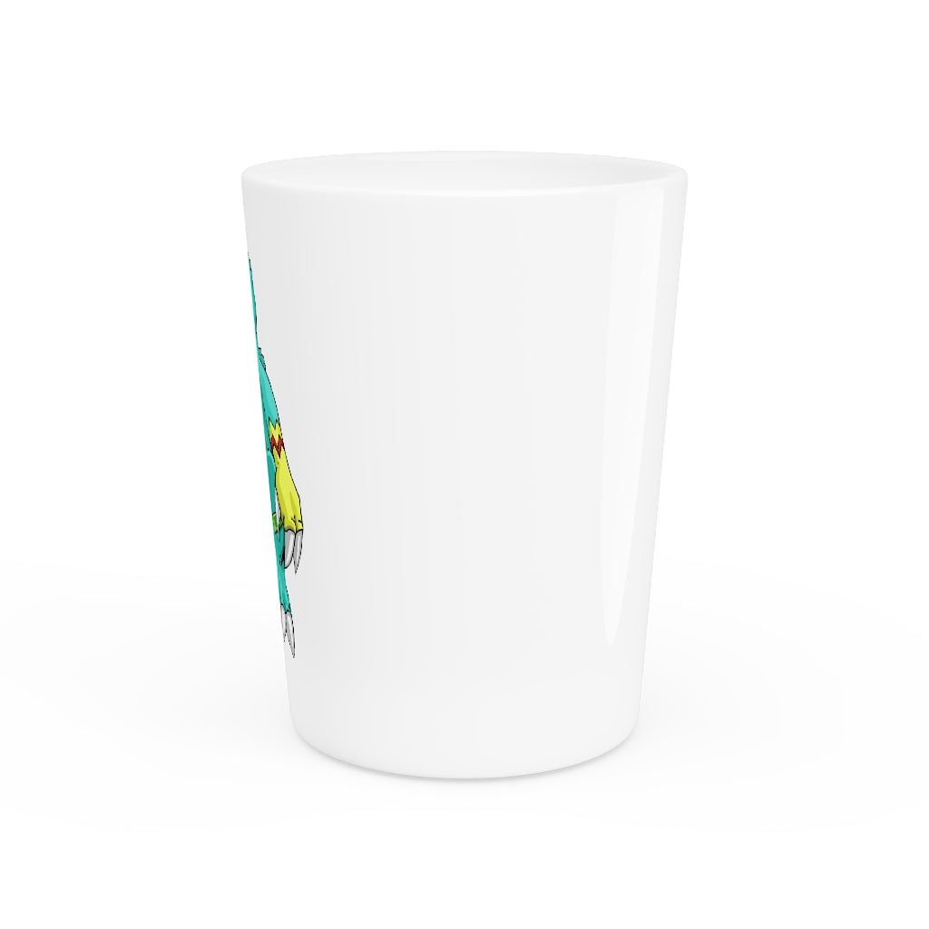 Personalized Laygoo Shot Glass with white ceramic and customizable design, available in white or black interior.