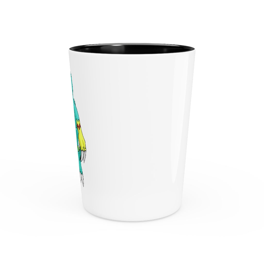 Personalized Laygoo Shot Glass with white ceramic and customizable design, available in white or black interior.