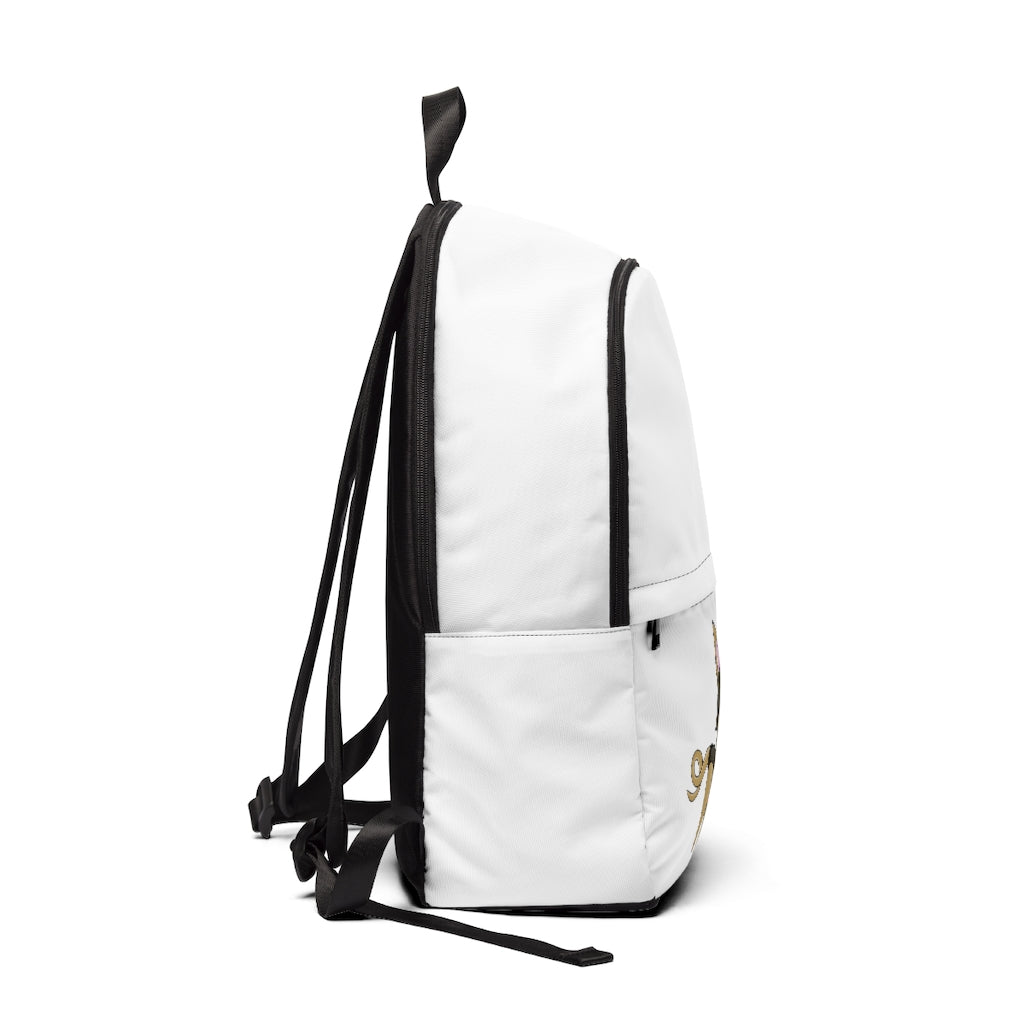 LB Unisex Fabric Backpack in various colors, showcasing its lightweight and waterproof design, padded back panel, and adjustable shoulder straps.