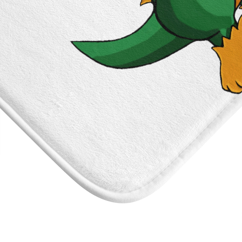 Leafasaur Bath Mat with anti-slip backing, showcasing stylish design and soft microfiber material.